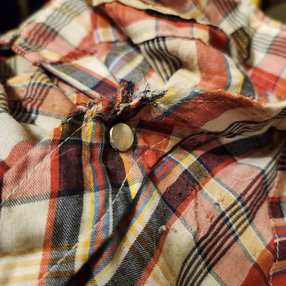 Youngbloods Authenis Western Red and Blue Plaid Button Down Shirt - Picture 8 of 10
